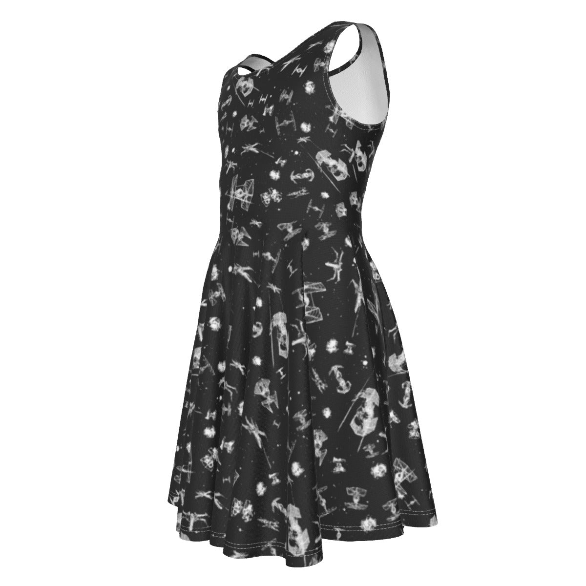 Epic Space Battle Ships- Kid's Sleeveless Skater Dress