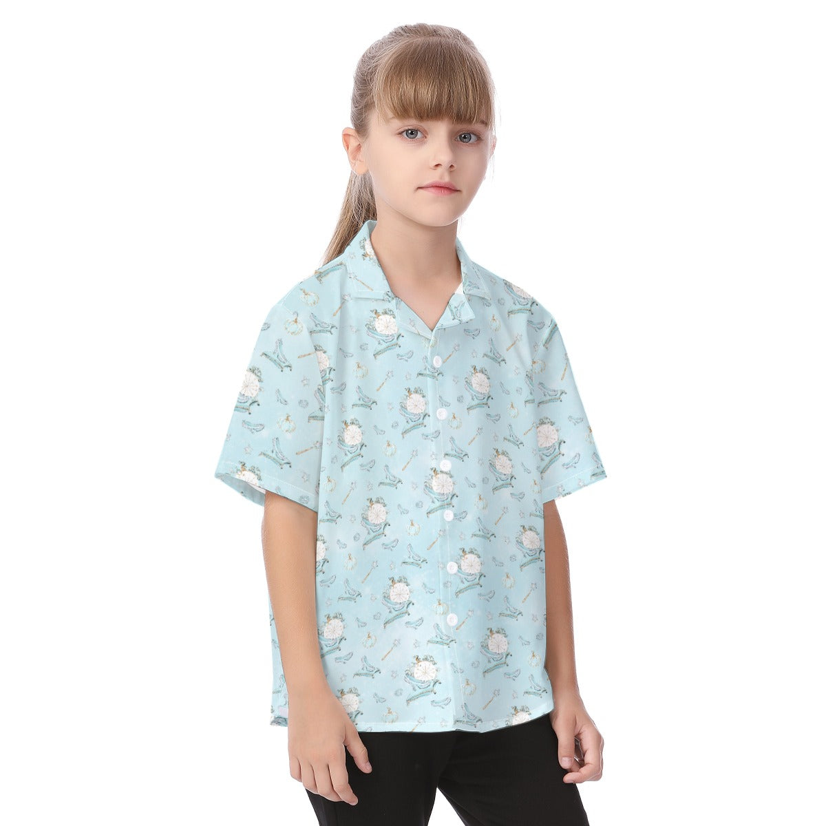 Enchanted Glass Slipper - Kid's Hawaiian Button Up Shirt
