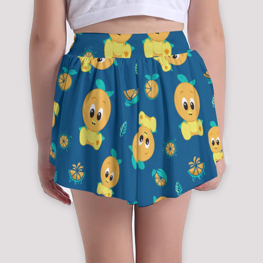 Cheerful Citrus Bird - Girls’ Flowy Pocket Shorts