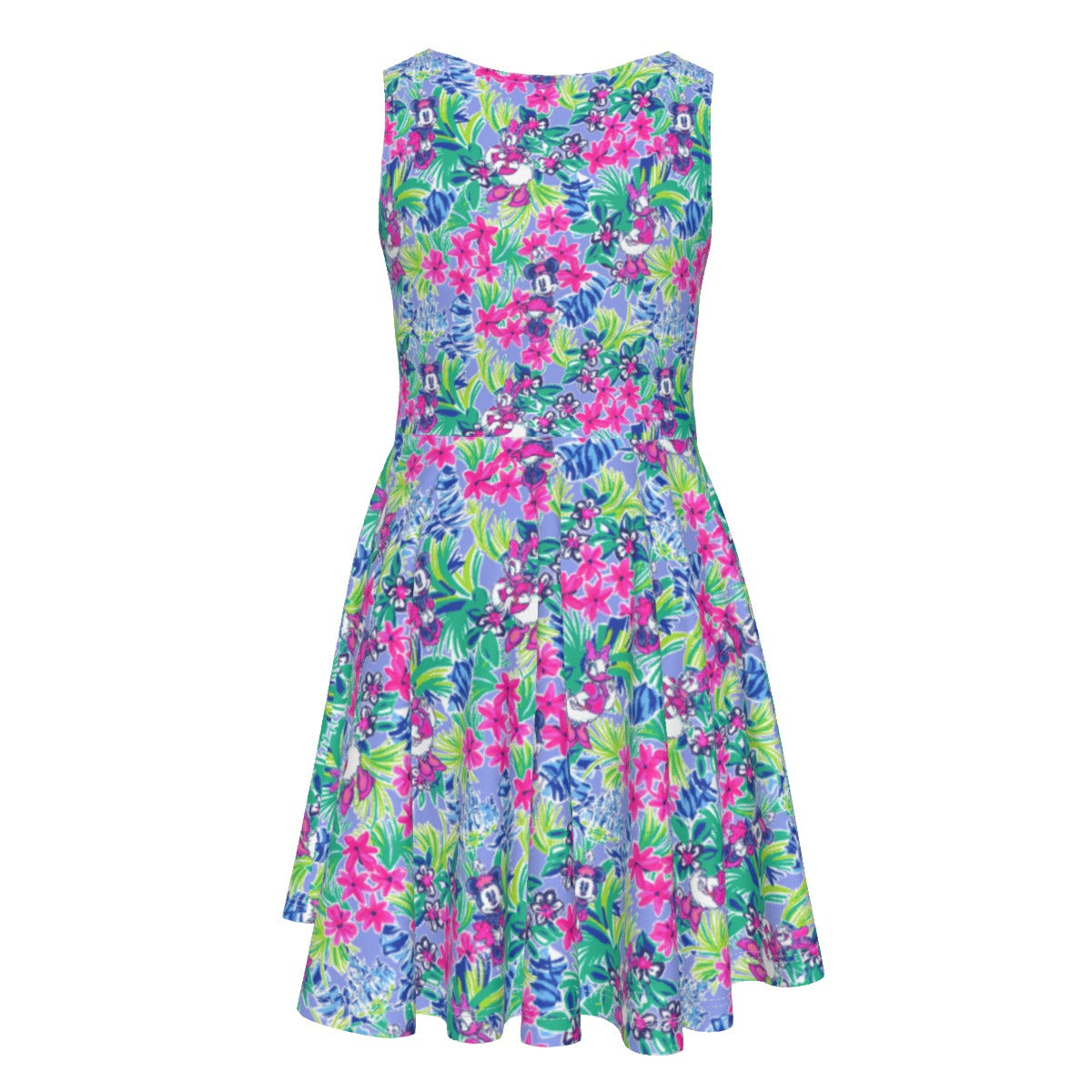 Bright Tropical Bliss - Island Mouse Duo - Kid's Sleeveless Skater Dress