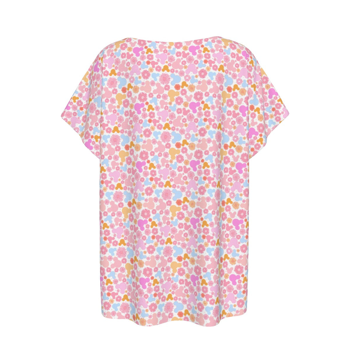 Retro Floral Mouse - Women’s Relaxed Fit Scoop Tee