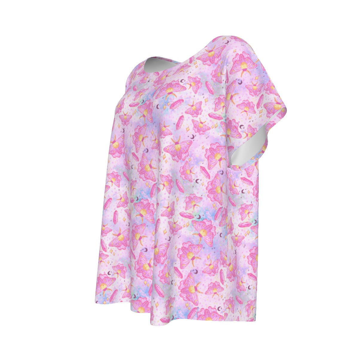 Pink Crystal Lunar Moths - Women’s Relaxed Fit Scoop Tee