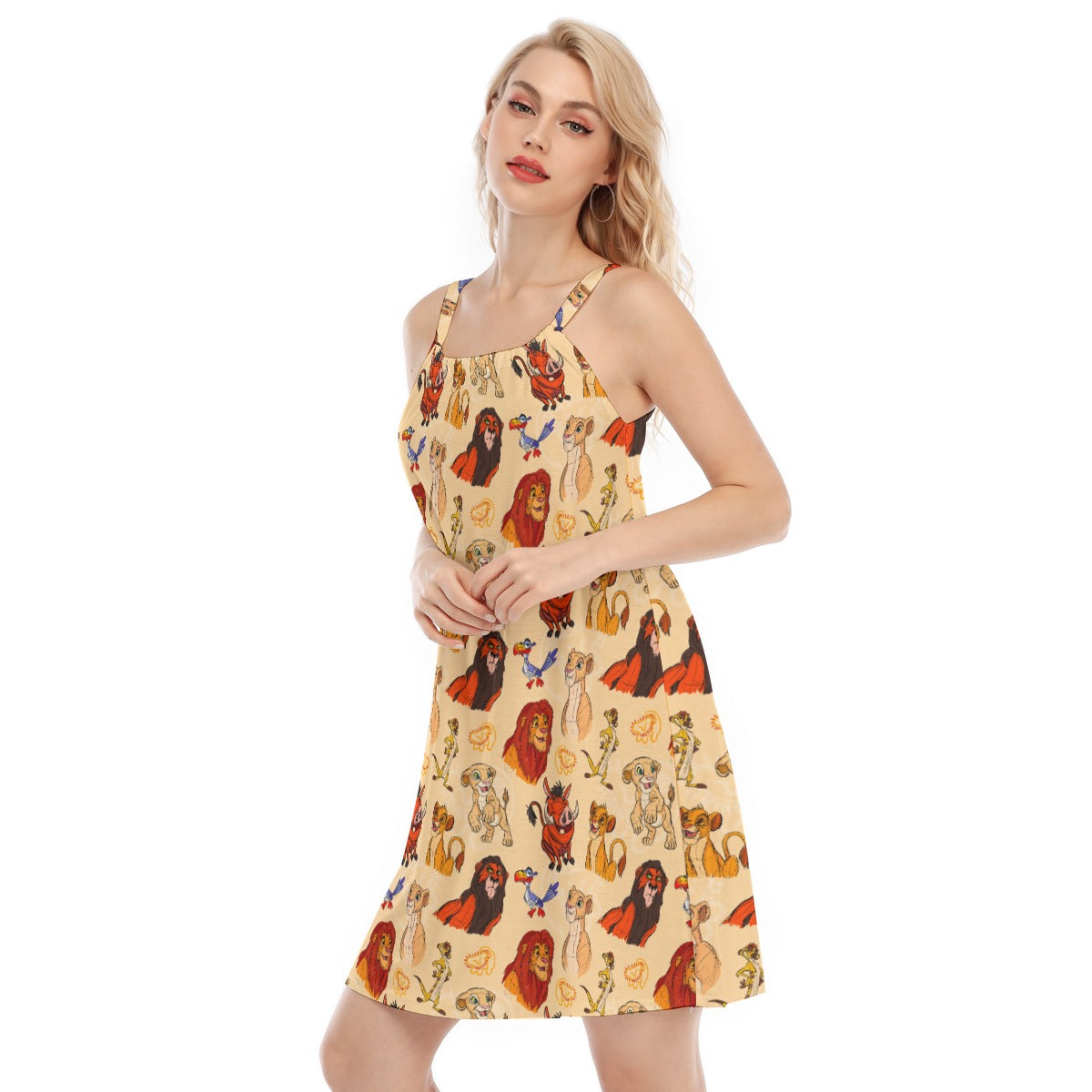 Sketched Savanna Friends - Women’s Adjustable Sundress