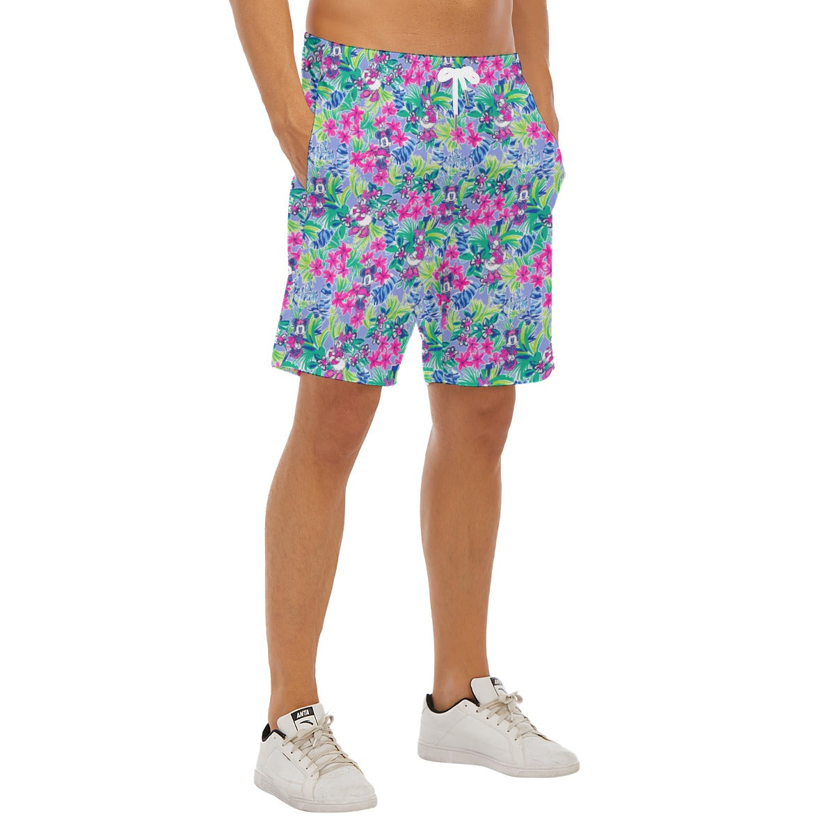 Bright Tropical Bliss - Island Mouse Duo - Men’s Pocket Beach Shorts