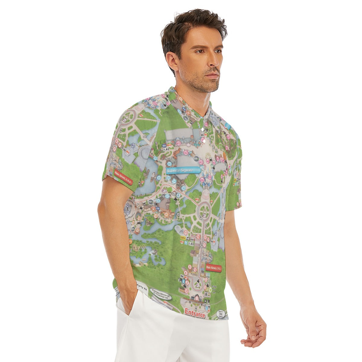Vibrant Fantasy Park Map - Men's Polo Shirt