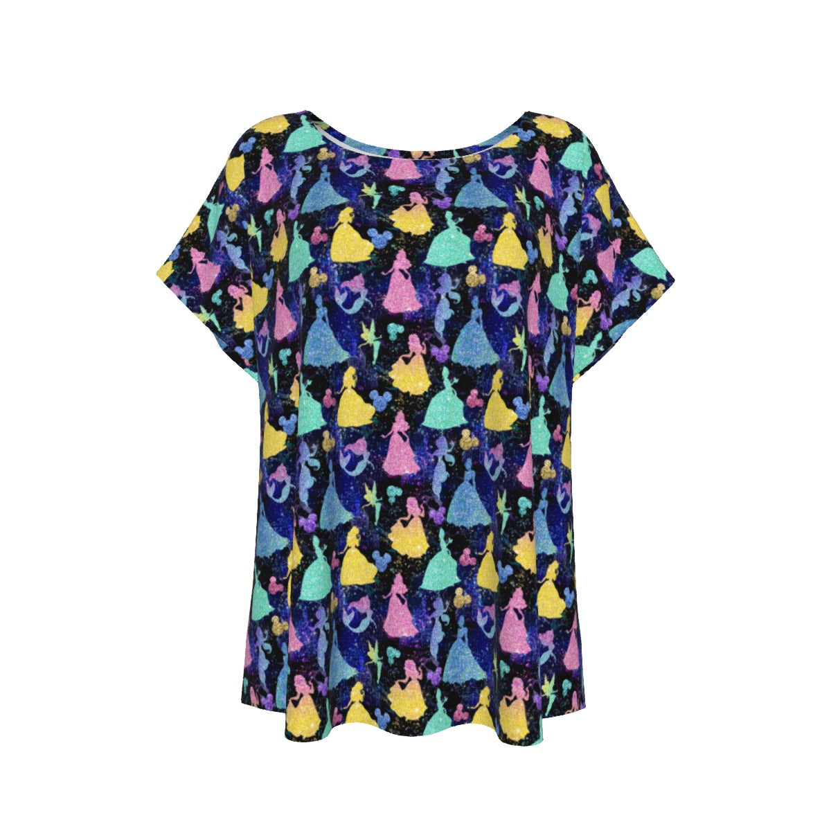 Princess Glitter Silhouettes - Women’s Relaxed Fit Scoop Tee