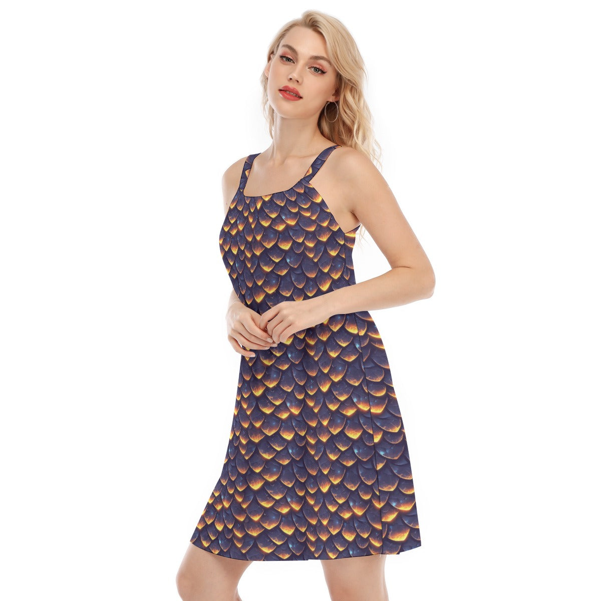 Animal Print - Dragon - Women’s Adjustable Sundress