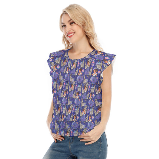 Whimsical Strong Heroine - Women’s Flutter Sleeve Top