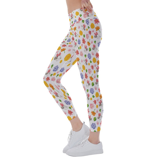 Floral Friends Springtimennie - Women's Yoga Leggings