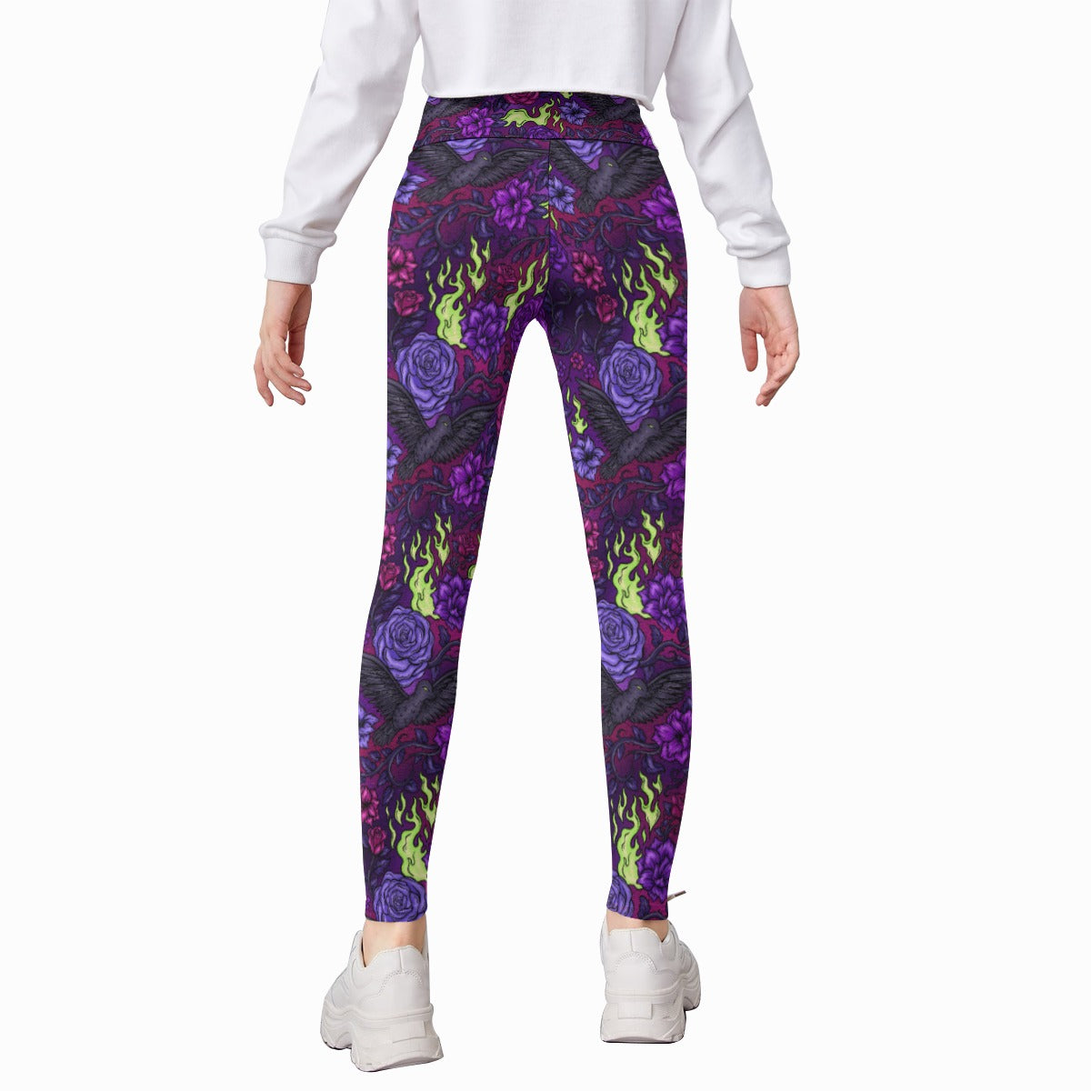 Fairytale Florals - Dark Enchantress - Kid's Leggings