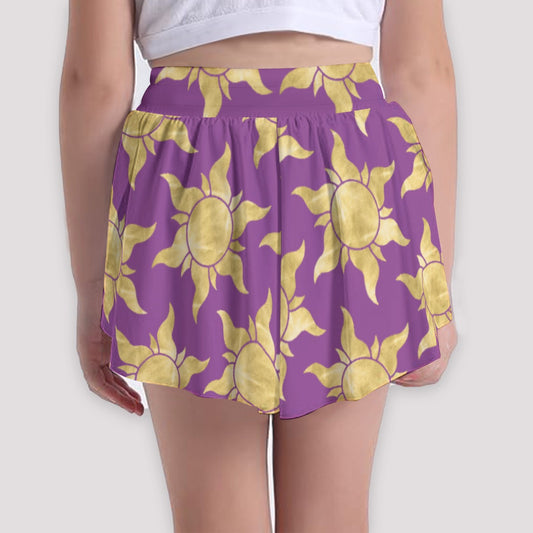 Golden Sun Symbols - Girls’ Flowy Pocket Shorts