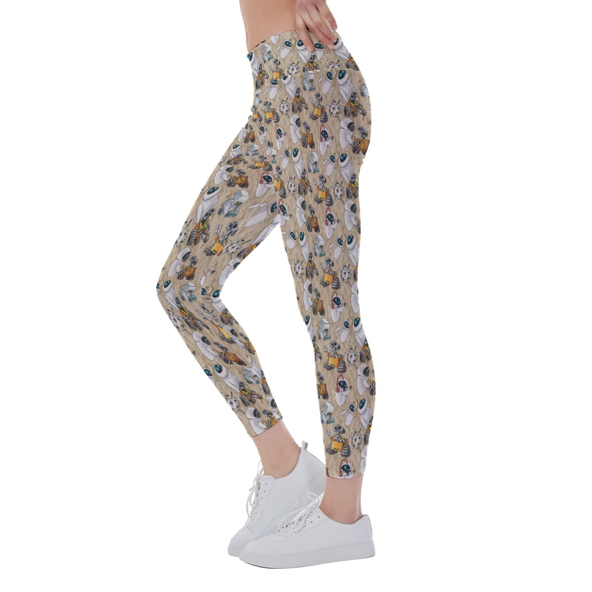Robot Romance Sketchedched - Women's Yoga Leggings