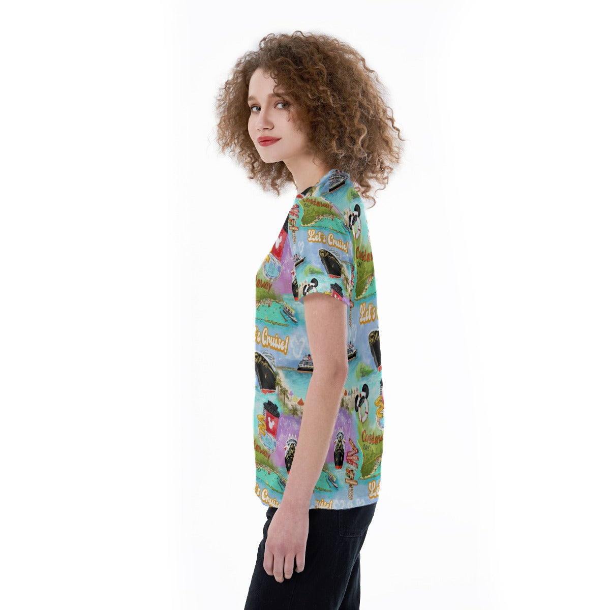 Tropical Castaway Island - Women's Short Sleeve V-Neck T-Shirt
