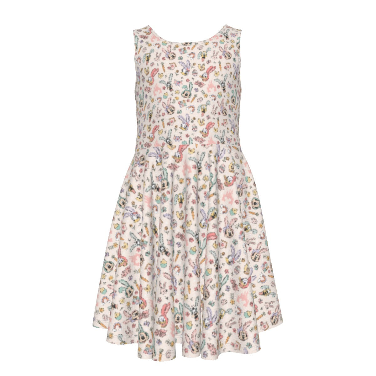 Springtime Friends Celebration Fun - Kid's Sleeveless Skater Dress