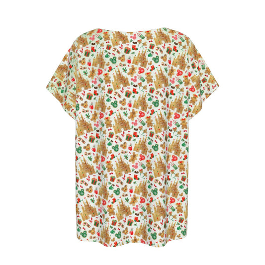 Gingerbread Castle Holiday Treats - Women’s Relaxed Fit Scoop Tee