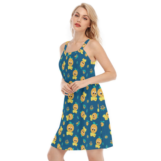 Cheerful Citrus Bird - Women’s Adjustable Sundress