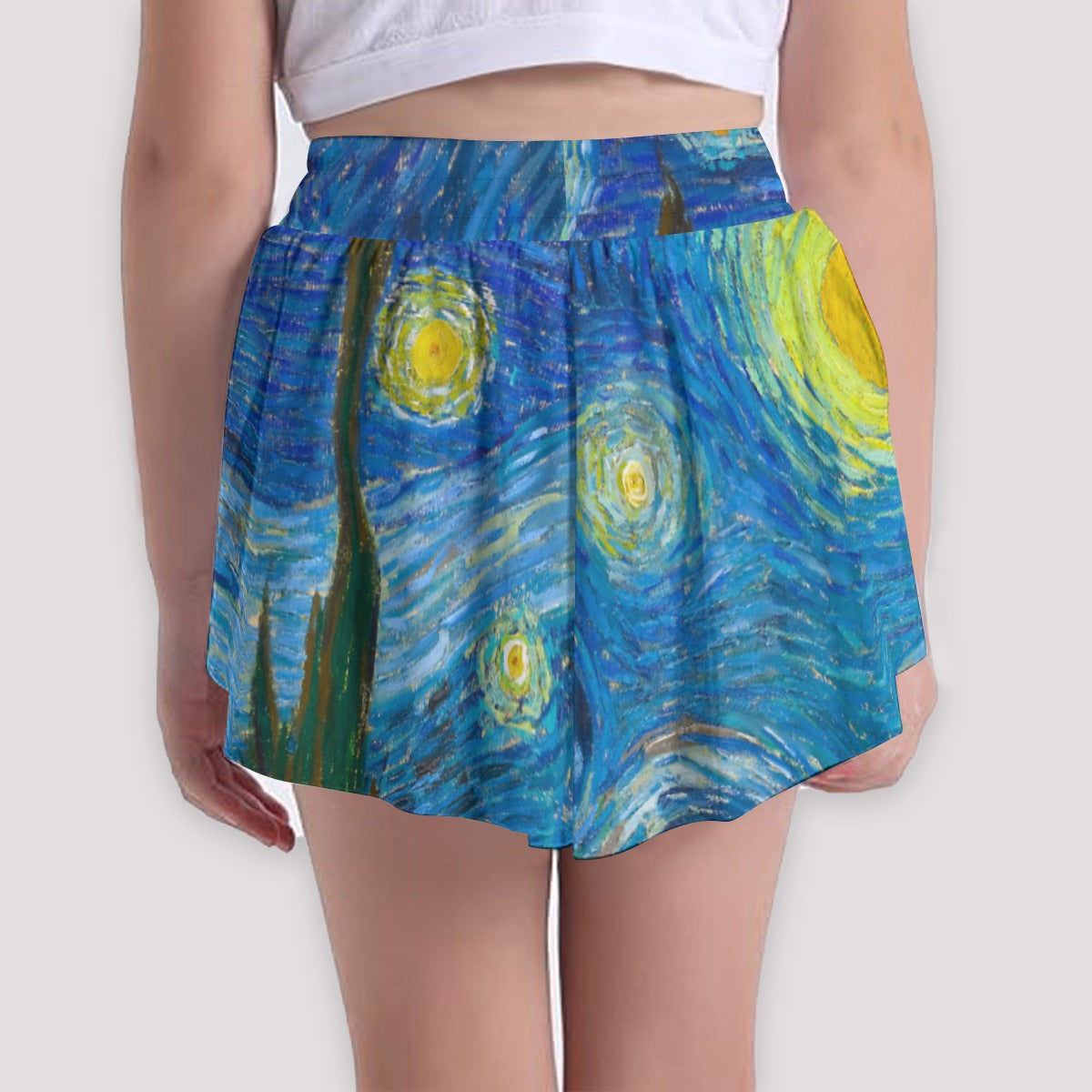 Van Gogh Starry Night - Girls’ Flowy Pocket Shorts