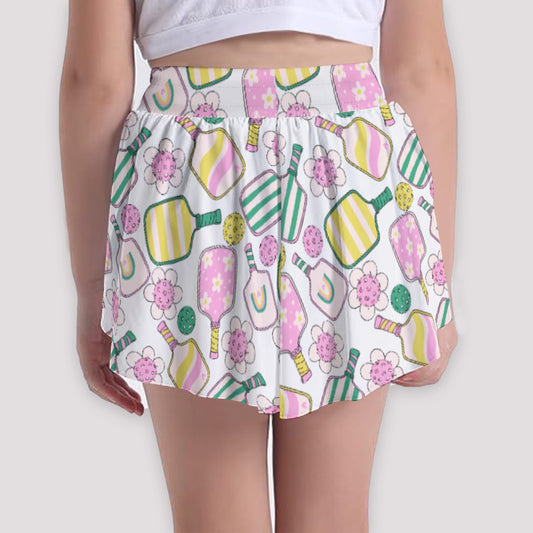 Pretty Pickleball Paddles - Girls’ Flowy Pocket Shorts