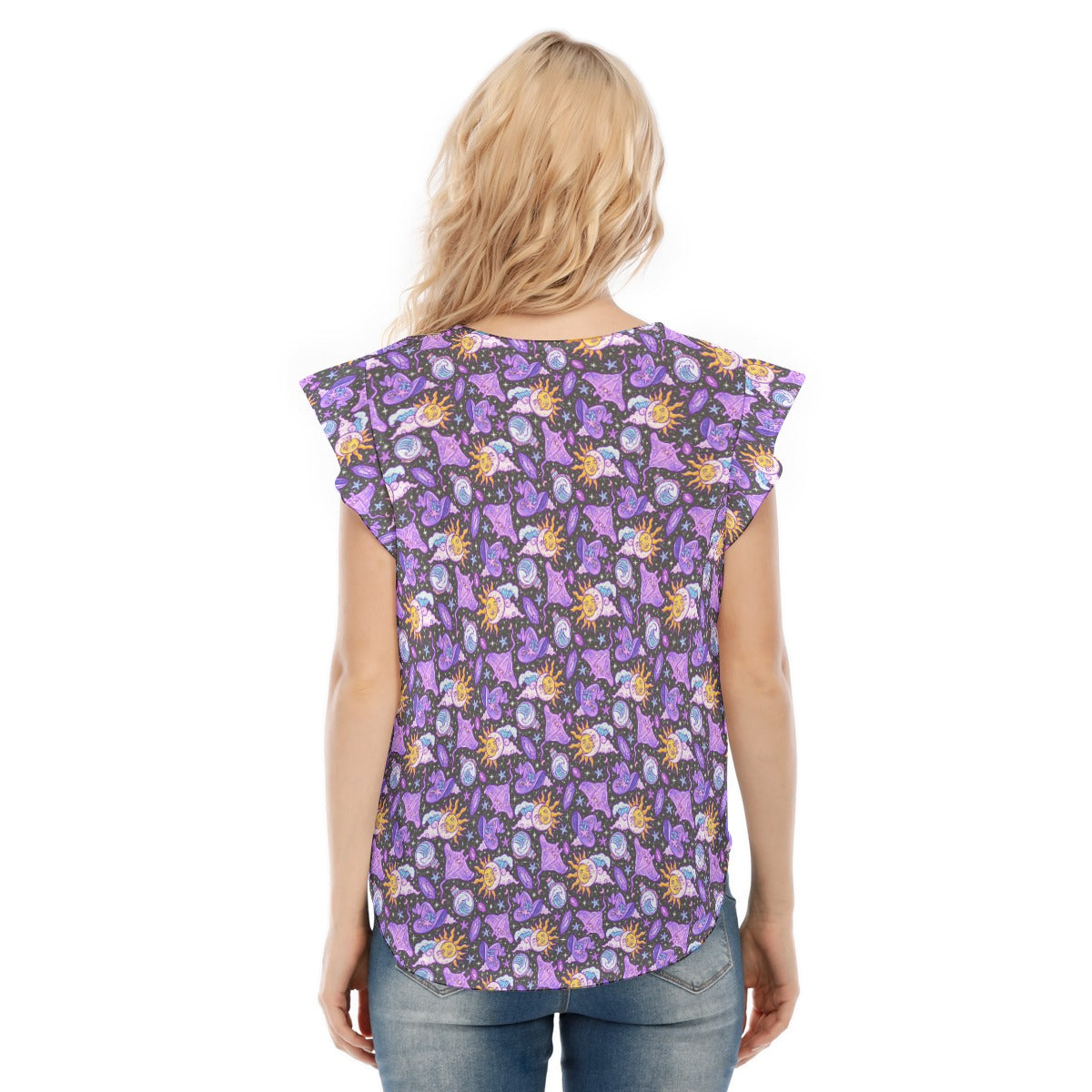 Mystical Manta Rays - Women’s Flutter Sleeve Top