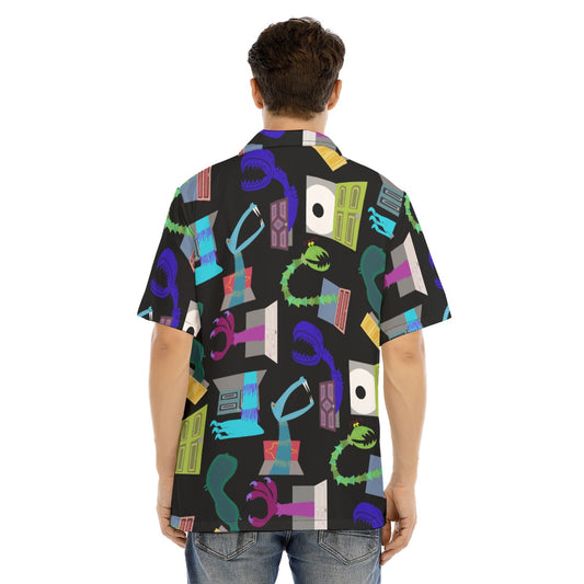 Monsters in Closets - Men's Hawaiian Button Up Shirt