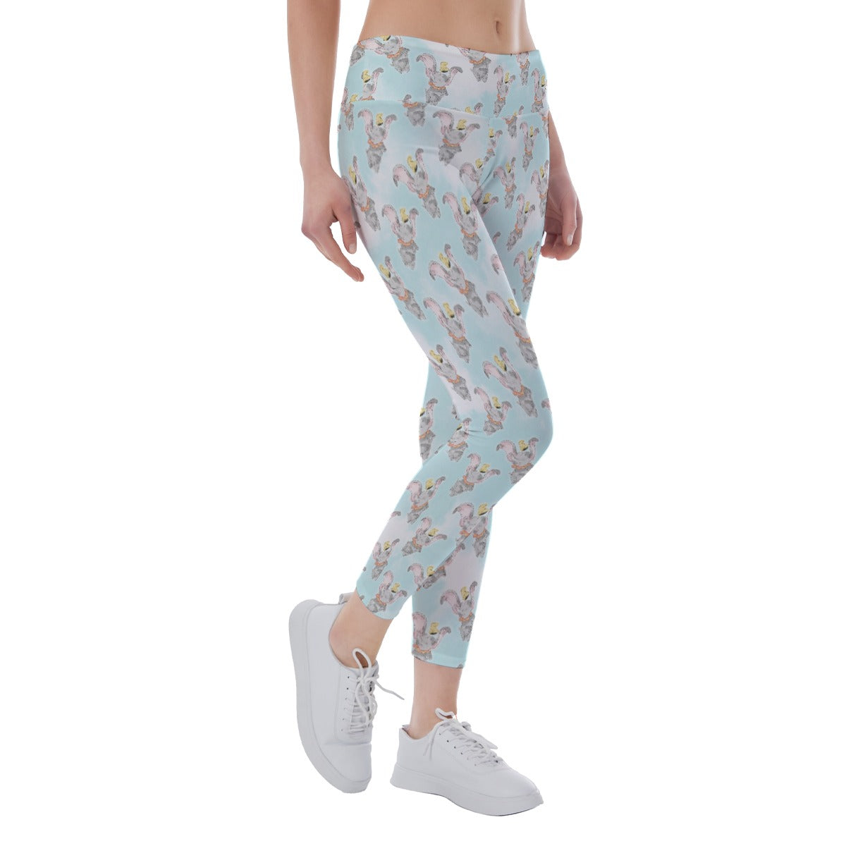 Sketch of Flying Elephant - Women's Yoga Leggings