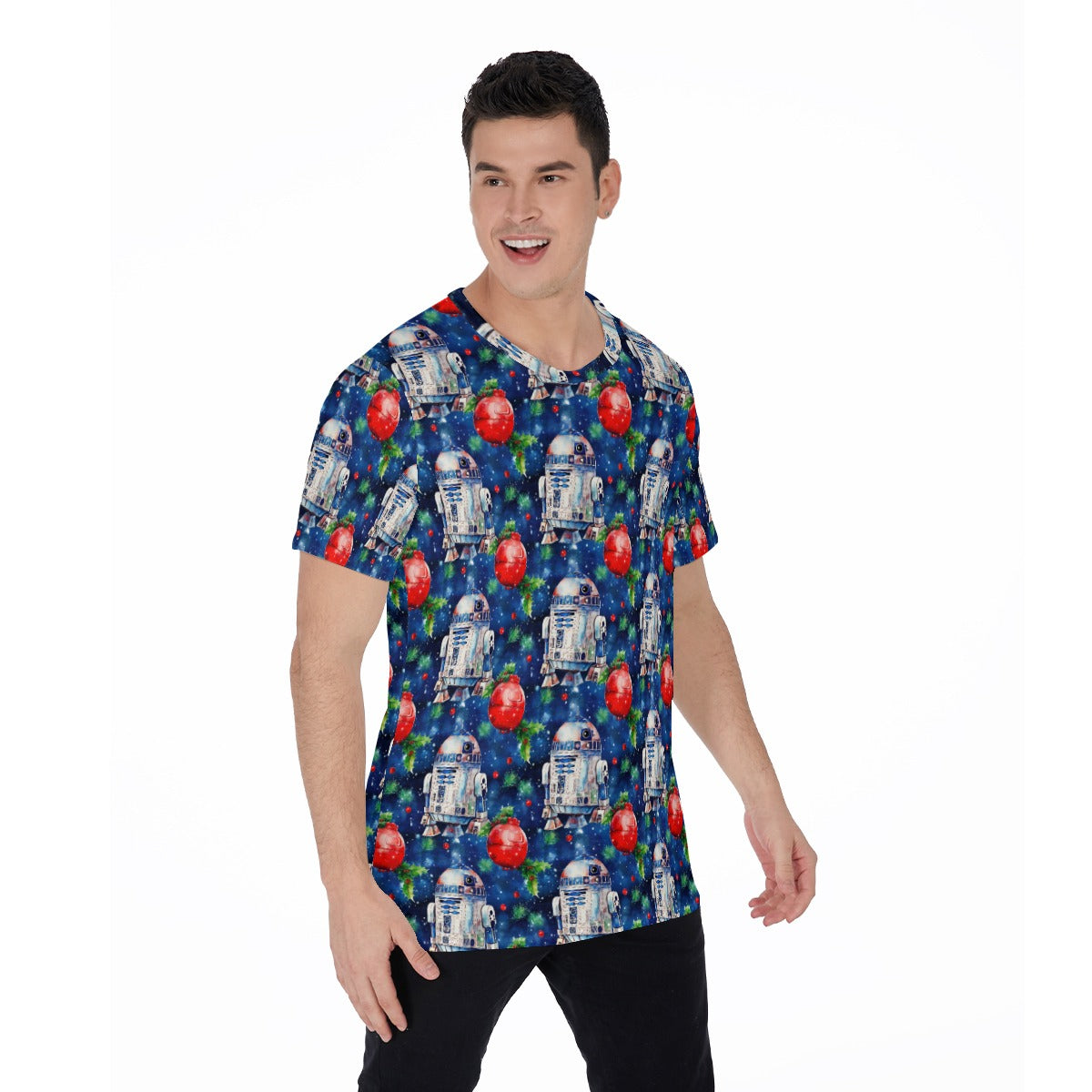 Little Blue Christmas Droid - Men's Short Sleeve T-Shirt