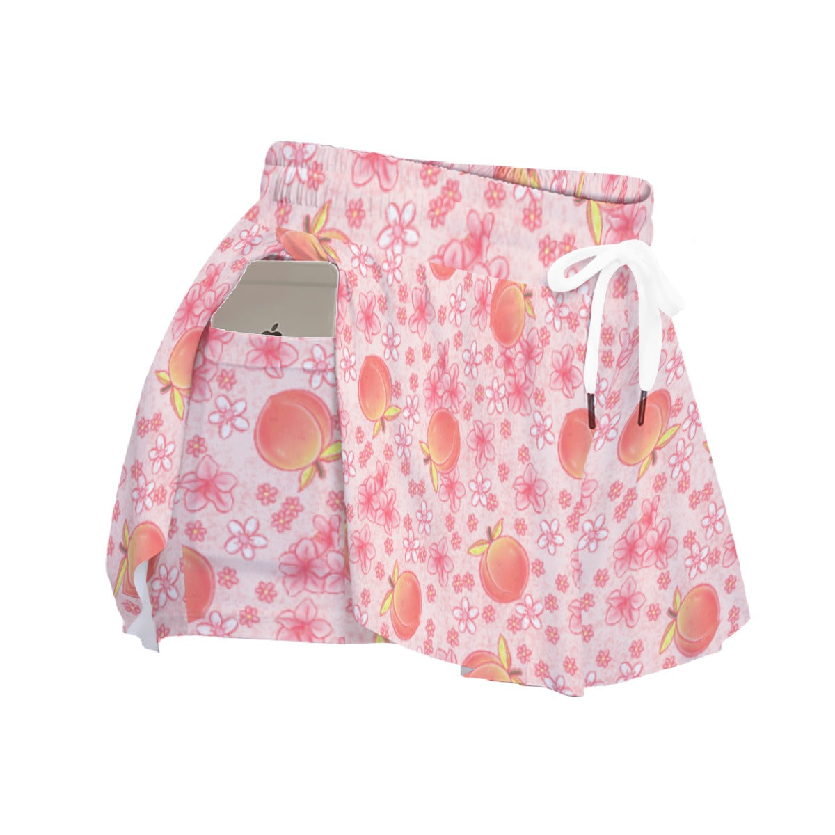 Summer Fruits - Peaches - Women's Flowy Pocket Shorts