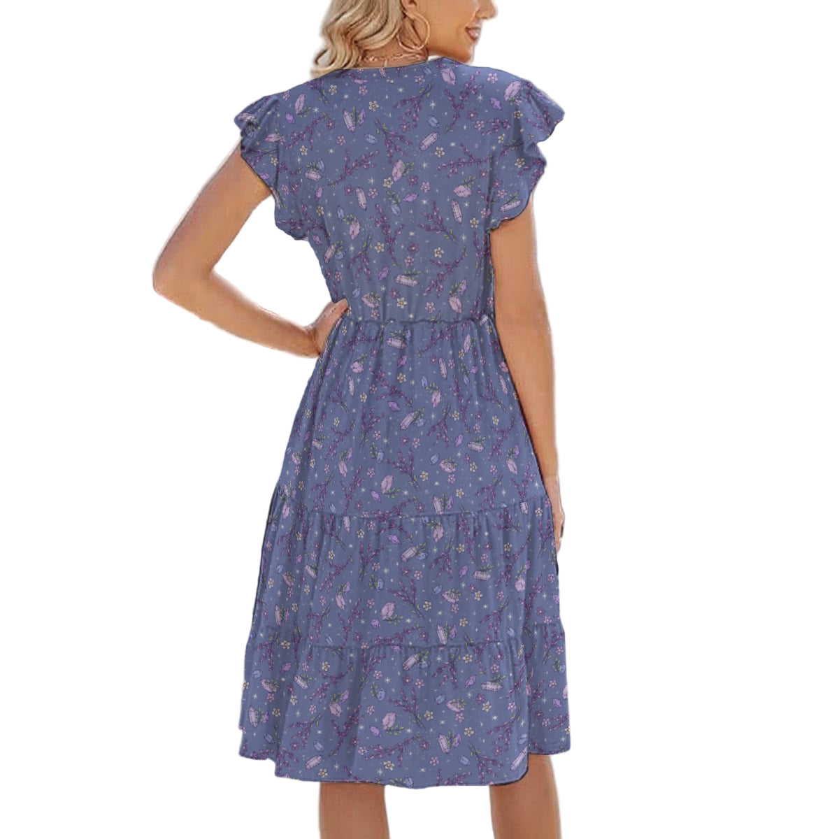 Lavender Vibes - Women's Tiered Pocket Midi Dress
