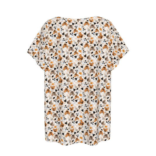 Checkered Halloween Ghosts & Pumpkinskins - Women’s Relaxed Fit Scoop Tee