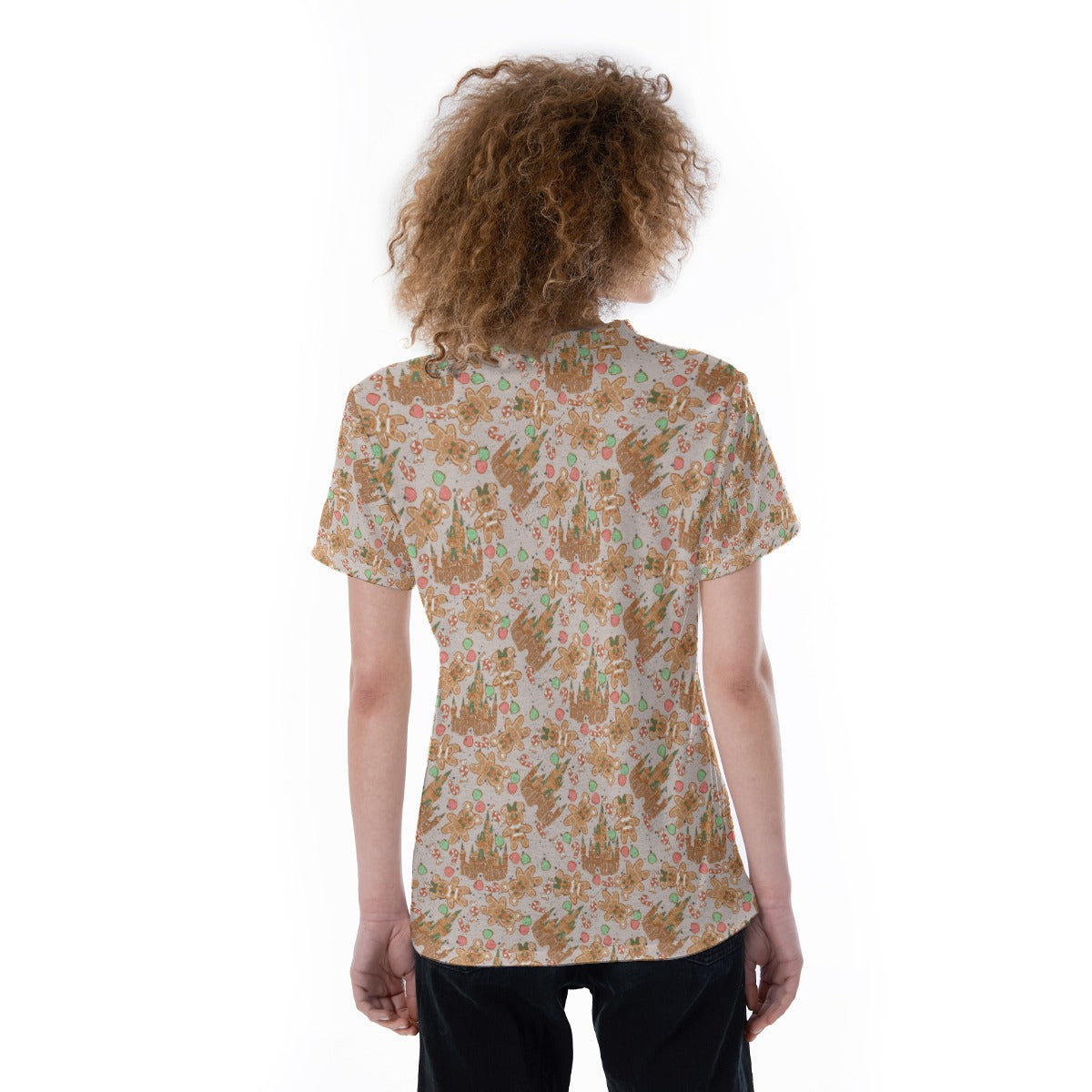 Festive Gingerbread Treats - Women's Short Sleeve V-Neck T-Shirt