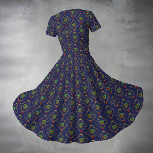 Poison Apple - Women's V-Neck Ruched Midi Dress