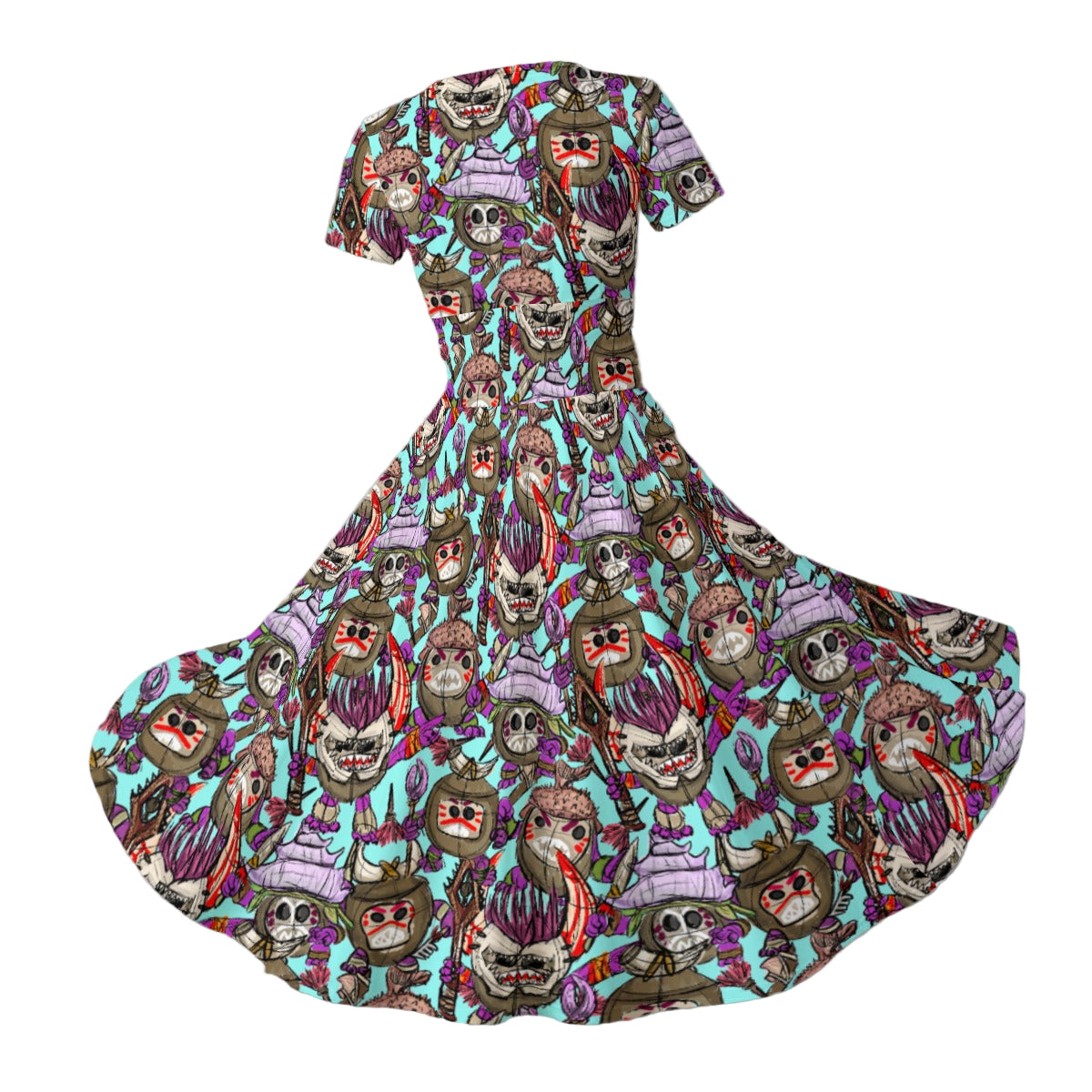Island Coconut Pirates - Women's V-Neck Ruched Midi Dress