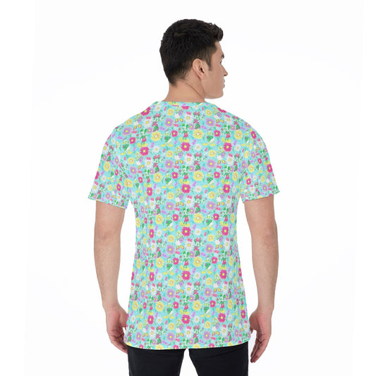 Neon Spring Floral Friends - Men's Short Sleeve T-Shirt