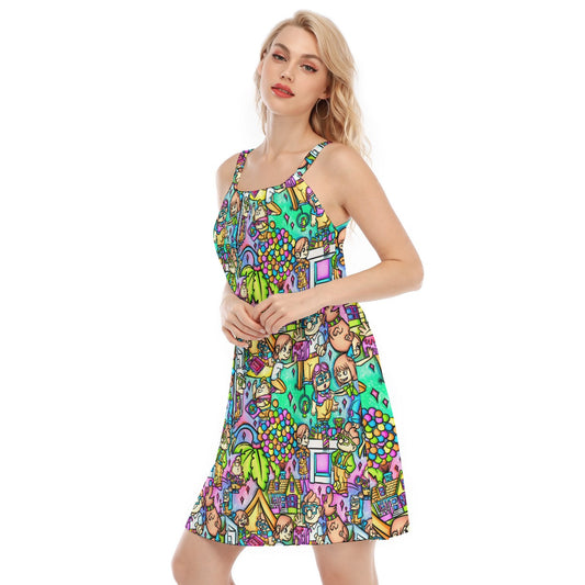 Balloon House Adventure Scenes - Women’s Adjustable Sundress