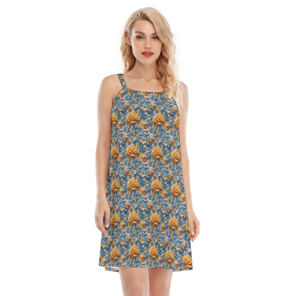 Regal Embroidered Royal Maiden - Women’s Adjustable Sundress