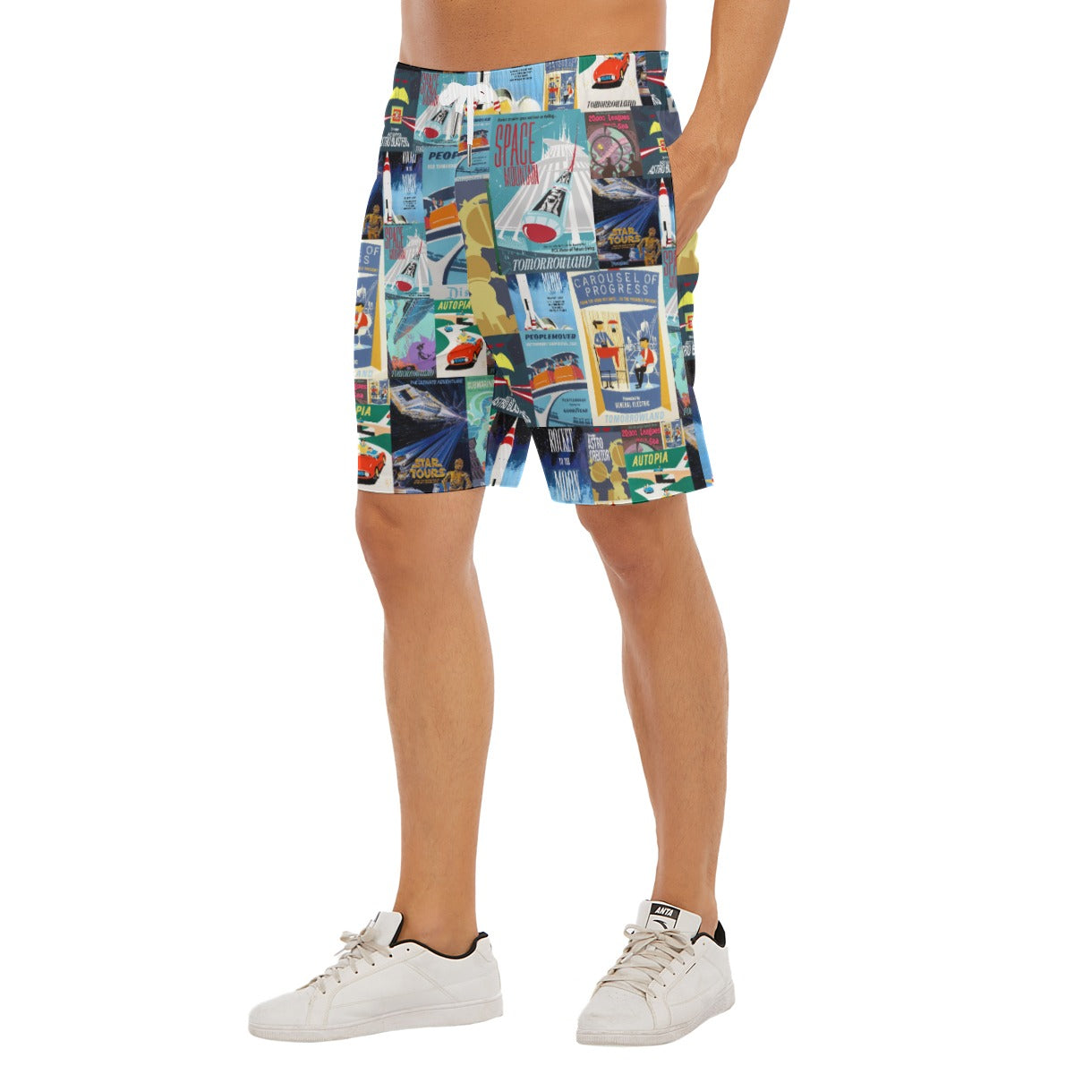 Vintage Tomorrow Ride Posters - Men’s Pocket Beach Shorts
