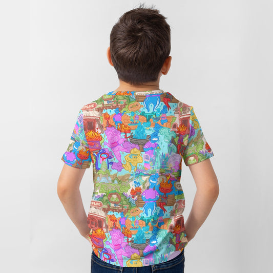 Element City Scene Collage - Kid’s Short Sleeve T-Shirt
