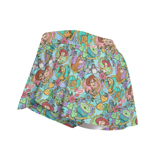 Tattoo Hearts Space Cowboys & Friends - Women's Flowy Pocket Shorts