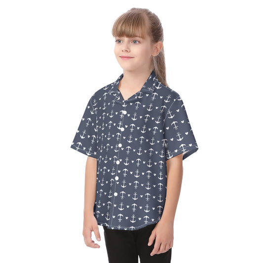Anchors & Mouse Ears - Kid's Hawaiian Button Up Shirt
