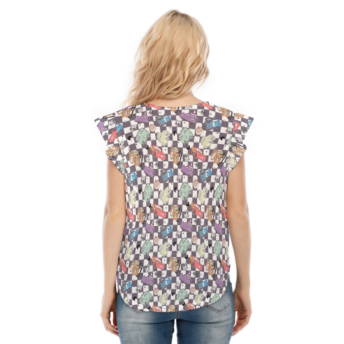Halloween Racing Crew - Women’s Flutter Sleeve Top