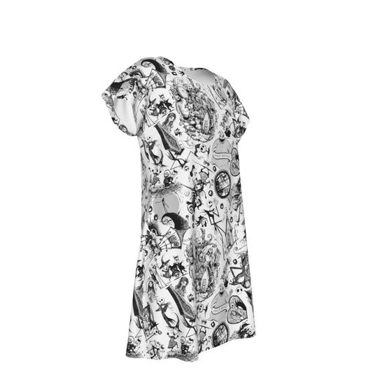 Nightmare Halloween Sketches - Women's T-Shirt Dress
