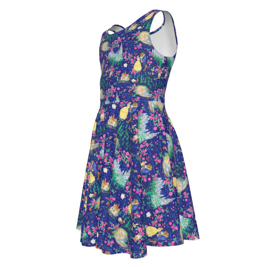 Enchanted Forest Romance - Kid's Sleeveless Skater Dress