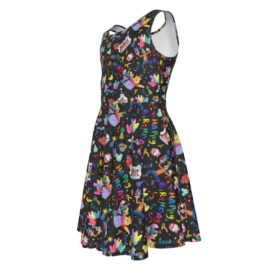 Happy Birthday Celebration - Kid's Sleeveless Skater Dress