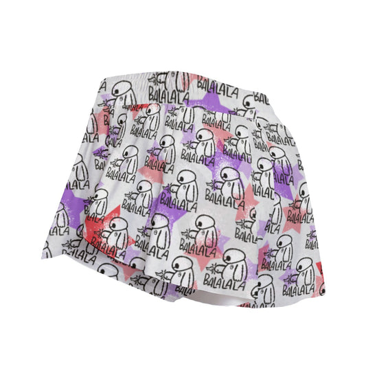 White Robot Balala - Women's Flowy Pocket Shorts