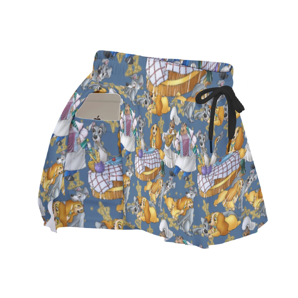 Puppy Love Sketchched - Women's Flowy Pocket Shorts