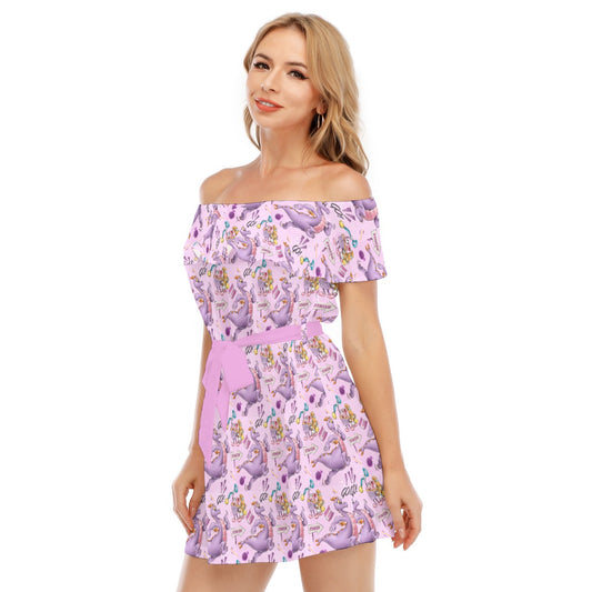Figment Race Day Dash - Women's Off-shoulder Ruffle Dress