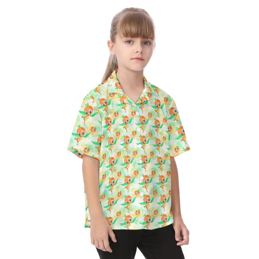 Sunny Citrus Thoughts - Kid's Hawaiian Button Up Shirt
