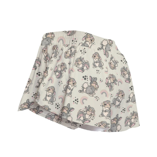 Bouncy Bunny Bliss - Women's Flowy Pocket Shorts