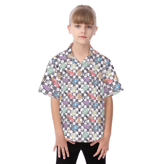 Halloween Racing Crew - Kid's Hawaiian Button Up Shirt