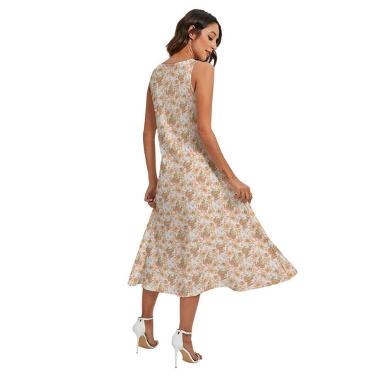 Festive Gingerbread Treats - Women’s Diagonal Pocket Midi Dress